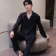 Montagut pijama de pijamas para hombres y otoño seda de hielo de manga larga nueva traje de rayas para hombres ropa para jóvenes para jóven