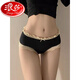 Langsha sexy Unterwäsche Frauen reine Baumwoll-Antibakterien-Baumwollgezerrung 2025 Neuer Sommer Dünner Spitzenspitzen-Mädchen-Slips [2 Packs] 6628 Black + 9056 Black 80-140jin [Jin Equals Equals gleich 0,5 kg] Alle Größe
