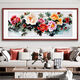 National Color Tianxiang Chinese Painting Office Peony Flower Hanging Painting Chinese Living Room Decoration Painting Sofa Restaurant Background Wall Mural 12353cm Red Walnut Wood Grain Aluminum Alloy Frame Waterproof Moisture-proof Oil Canvas GW103 Frame Width 35cm Thickened