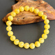 Yuzhi 1 item, 1 certificate, 1 shot, natural Russian raw ore, unoptimized beeswax bracelet, amber bracelet, bead diameter 8.3mm, hand circumference 16cm, 7.06g G669