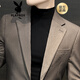Playboy (Playboy) Suit rayé Men 2025 Nouveau costume formel professionnel slim d'été, beau costume décontracté, costume marron + pantalon + pull noir, match de match M. [suggéré 110jin [Jin est égal à 0,5 kg]]]
