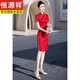 Examen d'entrée du collège Hengyuanxiang Red Cheongsam Maman d'été portant un examen d'entrée au lycée