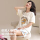 Pyjamas Hengyuanxiang pour femmes en été en coton pur Coton Short Shorts 2025 Nouveaux vêtements de maison en plein air lâche et décontracté 14k6174 m (165)