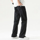 
Mark Waffe Jeans Men's 2025 Summer New Loose Straight American Retro High Street Casual Versatile Wide-Legging Trousers 9901 Black M