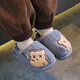 Children's cotton slippers for boys winter cartoon cute non-slip indoor home soft bottom parent-child baby slippers upgraded version of environmentally friendly material khaki slippers 12 24/25 size (shoe length 15CM suitable for feet 14