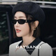 RAYSAND欧美复古小框猫眼墨镜男女UNREALUV400偏光太阳镜 黑色【UV400偏光防眩光】