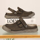 Sandals pour hommes à la mode des sports extérieurs Portez sac-toe Chaussures décontractées les pantoufles 2025 Nouveau été des chaussures de plage pour hommes respirants noirs [cuir microfibre A673] 38