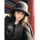 Huangsi Republic of China Retro Small Hat Women's 2026 Autumn and Winter French Basin Hat Temperament Bow Hepburn Style Dome Fisherman Hat Black (54-58)
