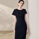 Roeyshouse Roye elegantes schlankes Kleid für Frauen 2025 Sommer Neues Design Sex Rock 12003 Schwarz S