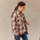 PawinPaw Cartoon Bear Children's Clothing 25th Autumn and Winter New Girls Plaid Shirt Loose, Casual and Versatile Red/20 110