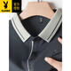 Playboy (Playboy) Sommer Mulberry Silk Kurzschlärm T-Shirt mit mittleren Altersdaddy-Outfits Markess Top Kleidung Lose großes T-Shirt #16821 Grau M 165