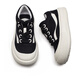 OLJ brand 2025 new big toe shoes wavy thick sole versatile canvas bread shoes casual big toe shoes black 38