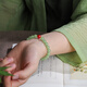 Biyu New Year's Gift Hetian Jade Bracelet Women's Qingshui Round Bead Jade Bracelet Comes with Certificate About 6mm