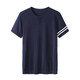 NEWMTER Kurzärärmig-T-Shirt für Männer 2025 Sommer neuer Stil mittleren und jungen Mode lässig losen runden Hals atmungsaktives lässiges T-Shirt für Männer High-End-Marine (Spotgeschwindigkeit) 3xl /56 (Spotgeschwindigkeit) [170-190jin [Jin gleich 0,5 kg]]
