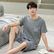 
Hengyuanxiang 2025 new pajamas men's summer short-sleeved shorts pure cotton thin large size fat plus larger pullover home clothing XM6906A short-sleeved shorts suit Men's L 100-125Jin [Jin equals 0.5 kg]