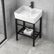 JPHZNB Floor-Sanding Forme Bathroom Wash Basin Small Apartment Bracket Mand Basin lavabo Basin Basin Armoire de salle de bain 4837E BASIN + DRAIT DE STAND