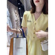 Leichte luxuriöse High-End-Kleid im kleinen Duftstil für Frauen 2025 Sommer neuer Style Modischer Faltenrock D1478 L (110-120jin [Jin gleich 0,5 kg])