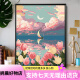 林谷家落日玫瑰数字油画diy花卉填色涂鸦手工手绘diy油彩画卧室装饰画 A H1048 30*40实木内框+丙烯颜料+画笔