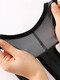 Männer transparent Tanga Ice Seide Mesh einteilige luftheizende Hüfthüschel-Unterwäsche Feste Farbe Slim Sexy Double Tanga Black M.
