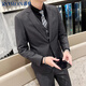 Romon Suit Men's Business Shim Suit Men's Professional Formeal Wear Groom Marié Veste Black 5xl