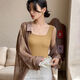 
White U-neck suspender vest for women 2025 new summer slim fit inner base threaded cotton square collar top can be worn outside 1 piece (white) XL code recommended 115-130Jin [Jin equals 0.5 kg]
