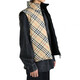 BURBERRY Christmas gift Burberry Plaid stand collar two-way zipper with down vest Men's light brown light brown M