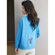 
Hengyuanxiang knitted cardigan for women with short round neck loose and fashionable mother dress. Sweater for women in 2025 new autumn and winter blue XL recommended 120-130Jin [Jin equals 0.5 kg]