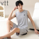 VTT MANEVELESS PAJAMAS Summer Traje de algodón Vest New Home Clothing Los pantalones cortos delgados de los hombres se pueden usar en vest traje: OMM13657 L