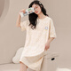 Lexi Beiluo cotton short-sleeved nightgown ladies summer home furnishing Developer cartoon set H702 180 170(XL)