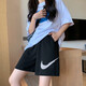 耐克（NIKE）套装女短袖短裤 2025夏季新款运动T恤上衣跑步健身透气梭织训练裤 DZ4681-100+DM6740-010 M