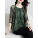 Ehangy Light Luxury Brand Mulberry Silk Silk para mujeres 2025 Summer NUEVA LITRA DE SILDA ADITRIA Moda versátil ya Green M (recomendado 110Jin [Jin iguala 0.5 kg])