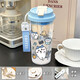 USAqi Water Cup Jiyikawa Water Cup Girls Sommer Transparent Cup Outdoor Outdoor Tragbarer Hochwerte-Stroh Cup BXAO14110 Xiaoji Cooler Sommer [500 ml Weiß]
