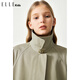 Ellekids Kinderkleidung Revers Cape Cape Silhouette gestickte Windbreaker -Jacke für Mädchen Spring minimalistischer Stil langer Mantel Khaki Green_spot 130 cm