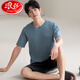 浪莎（LangSha）2025年新款睡衣男士莫代尔夏季短袖短裤简约加大码家居服 YSX9720# L