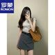 Falda corta de estilo Romon College para mujeres 2025 Nuevo primavera y verano Versátiles versátiles simples anti-exposición A-línea Cabalda gris delantera Media Gray S Winist 64cm