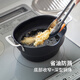 Shuangshan Oval Fryer Smothered Iron Fryer with Cover Deep Fryer Oil-Saving Anti-stick Tempura Small Fryer Anti-splash Oil Three-piece Set Smothered Iron Fryer + Lid + Strainer 21.5cm