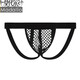 Modal mesh men's buttocks exposed double thong youth high elastic convex sexy thong hollow breathable underwear black S