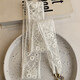 
Korean version of lace streamer green ribbon decorative scarf small scarf headband long thin narrow pendant necklace scarf scarf for women beige white