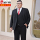 Pierre Cardin large size business suit for men, no ironing, extra fat, extra fat, black double-breasted lapel suit, black 18156 (single suit jacket) 3XL 190
