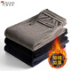 Woodpecker (TUCANO) casual pants for men in winter plus velvet thickened warm pants men's straight corduroy trousers for middle-aged and elderly people New Year's gift