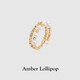 Amber Lollipop Wang Yuwen's same style pearl ring women's live index finger tail ring anniversary birthday gift for girlfriend and wife