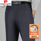 皮尔卡丹（pierre cardin）高端羊毛厚款西裤秋冬中老年男士商务休闲爸爸装高腰宽松直筒裤 9901黑色【高端羊毛】抗皱免烫 29 【2尺2腰围】