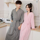 
Couple style pair of bathrobes for women long spring and autumn thin men's large size hotel nightgown pajamas water-absorbing yukata summer waffle light blue men's style [201-3#] long sleeves XL 125-150Jin [Jin equals 0.5 kg]
