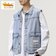 Gold Shield Denim Jacke Herbst Herbst Weste Herrenweste Herren der obersten Frühlings- und Herbsthülsen-Arbeit Jacke DLL-9216 Blue L