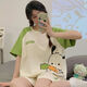 
Xushansi cute pajamas women's summer pullover shorts shorts casual home clothing thin large size suit summer style can be worn outside 679 green dinosaur M Recommended 80-90Jin [Jin equals 0.5 kg]
