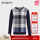 
PORTS men's early autumn shirt pullover knitted sweater plaid sweater men MN9K077JZW006 NAVY COMBO L