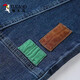 Woodpecker Jeans for women 2025 spring and autumn clothing new style loose slim elastic waist literary style spliced ​​high waist nine-point harem pants light blue 9901 peach heart style S Suggestion/80-95Jin[Jin equals 0.5 kg]