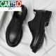 Cartelo Lederschuhe Herren Frühling Atmungsfreie Geschäftslöser lässig Britisch im britischen Stil vielseitig großer Kopf dicker Sohle hoher und niedriger Top Martin Boots Black 6625 Vier-Jahreszeiten Modell 42 Standard Lederschuhgröße