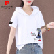 Pier Cardin pure cotton hooded short-sleeved T-shirt for women 2025 summer new Korean style fashionable loose thin casual versatile top for women 693 short-sleeved sweatshirt M [100Jin [Jin equals 0.5 kg] below]