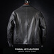 PJL2025 new men's casual slim fit versatile lapel straight zipper genuine deerskin leather jacket black M (130Jin Jin is equal to less than 0.5kg)